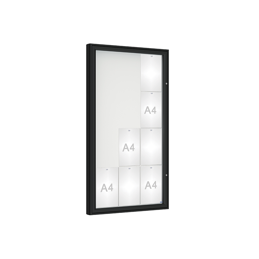 Vitrine 1000mm RAL9005 - Verre sécurisé - 12 A4 - 1350x750mm - PROCITY - 407352.9005