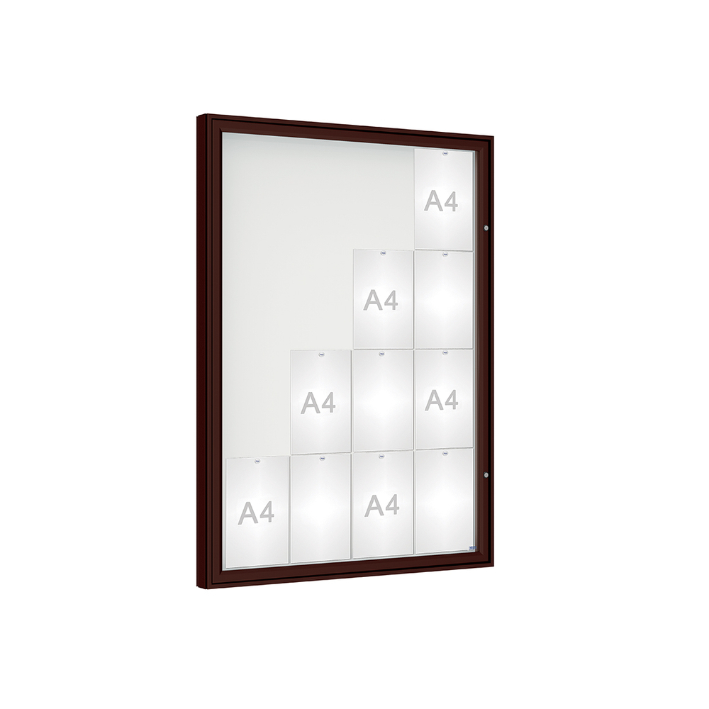 Vitrine 1000mm RAL8017 - Verre sécurisé - 16 A4 - 1350x1000mm - PROCITY - 407353.8017