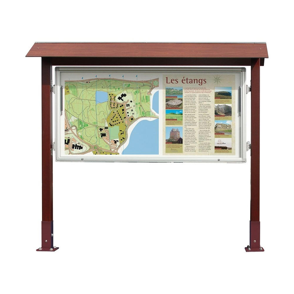 Vitrine Aluminium et Bois 27 A4 - 1000x2010mm - double face - PROCITY - 407513