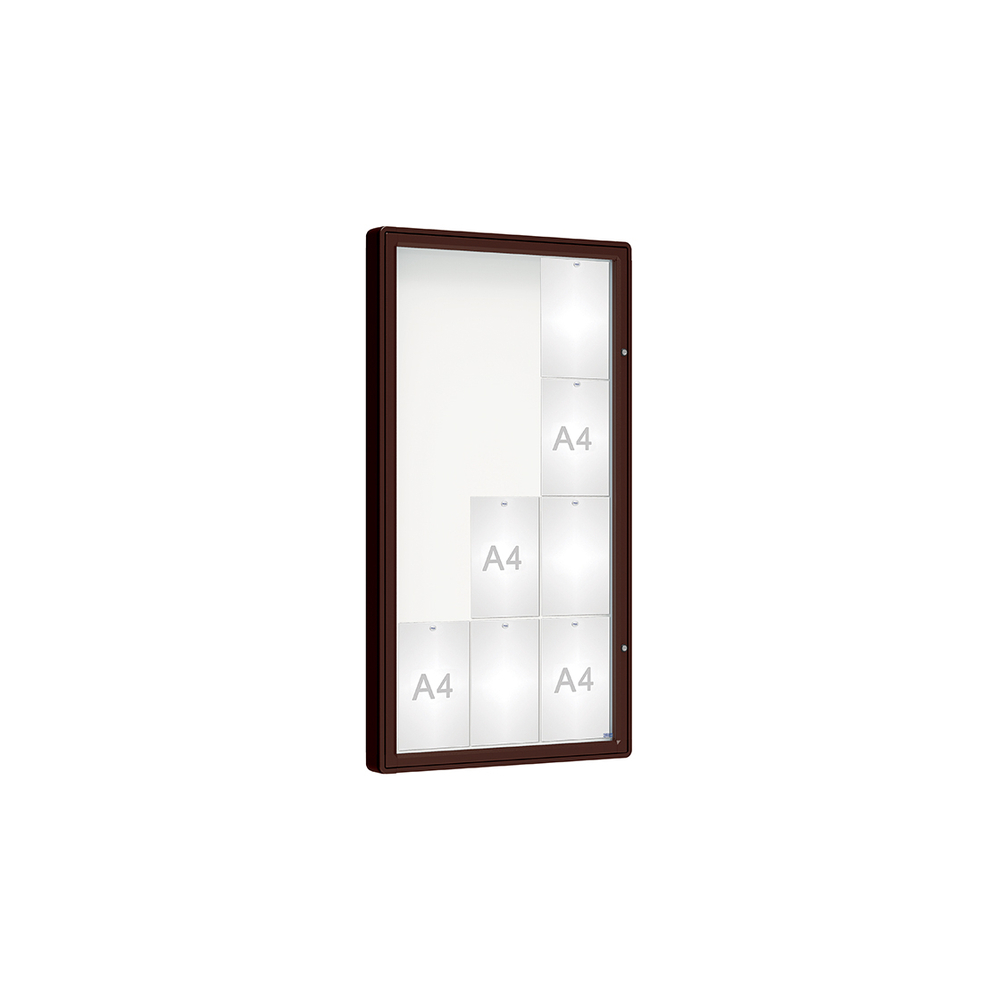 Vitrine 2000mm RAL8017 - Plexichocs - 12 A4 - 1350x750mm - PROCITY - 410002.8017