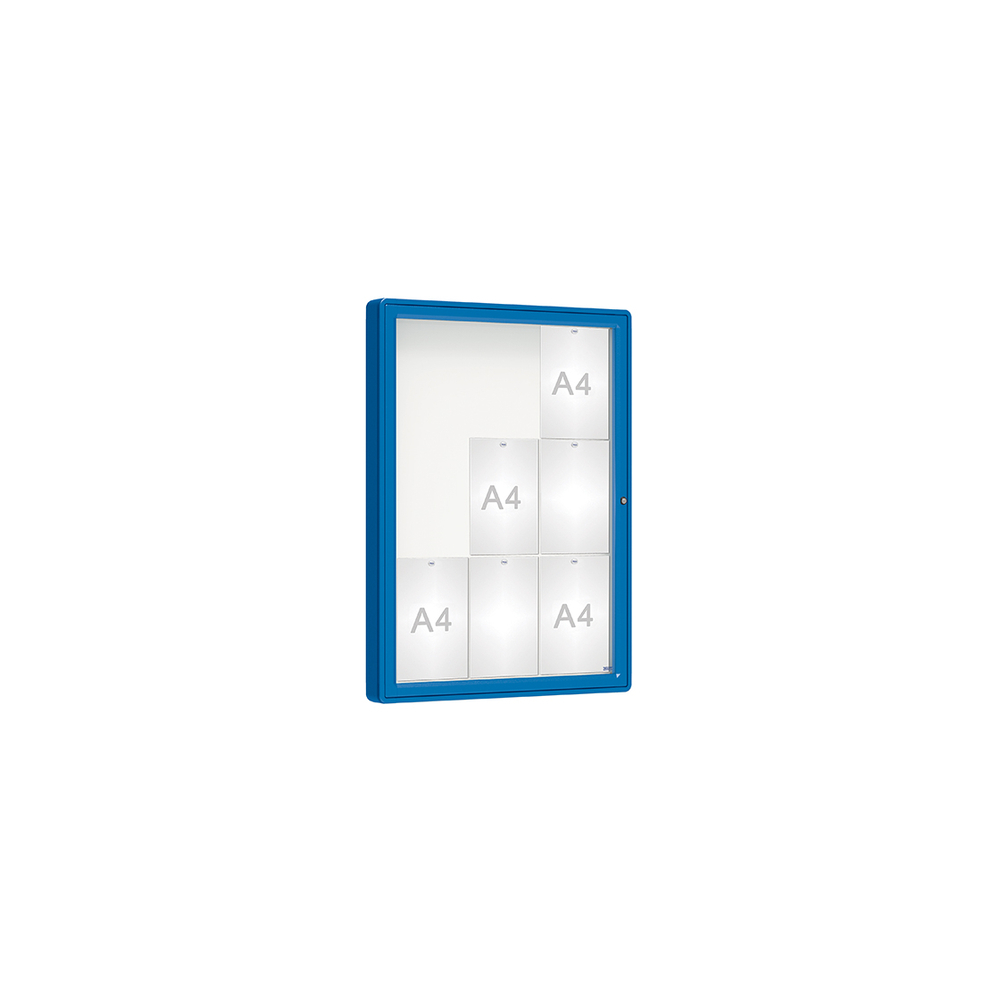 Vitrine 2000mm RAL5010 - Verre sécurisé - 9 A4 - 1000x750mm - PROCITY - 410420.5010
