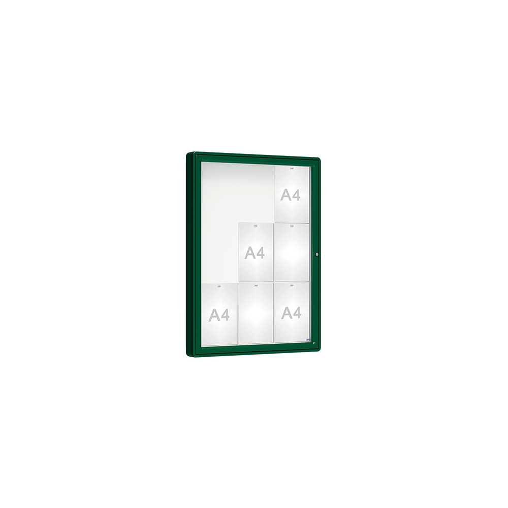 Vitrine 2000mm RAL6005 - Verre sécurisé - 9 A4 - 1000x750mm - PROCITY - 410420.6005