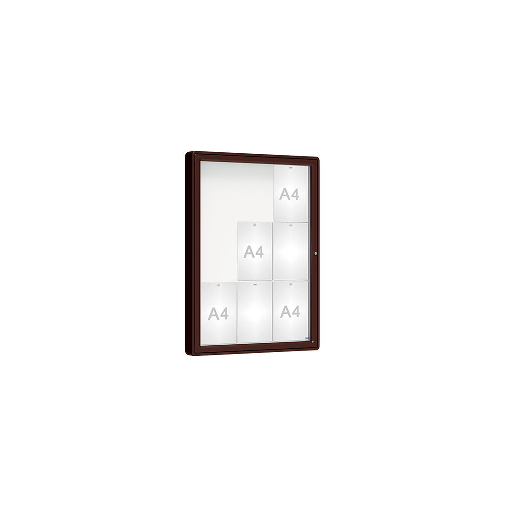 Vitrine 2000mm RAL8017 - Verre sécurisé - 9 A4 - 1000x750mm - PROCITY - 410420.8017