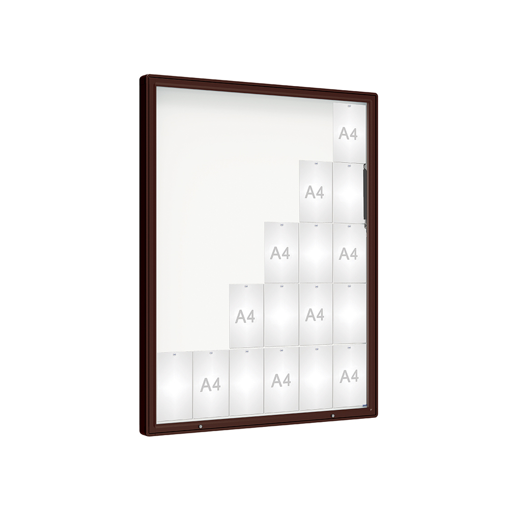 Vitrine 2000mm RAL8017 - Verre sécurisé - 30 A4 - 1710x1350mm - PROCITY - 410424.8017