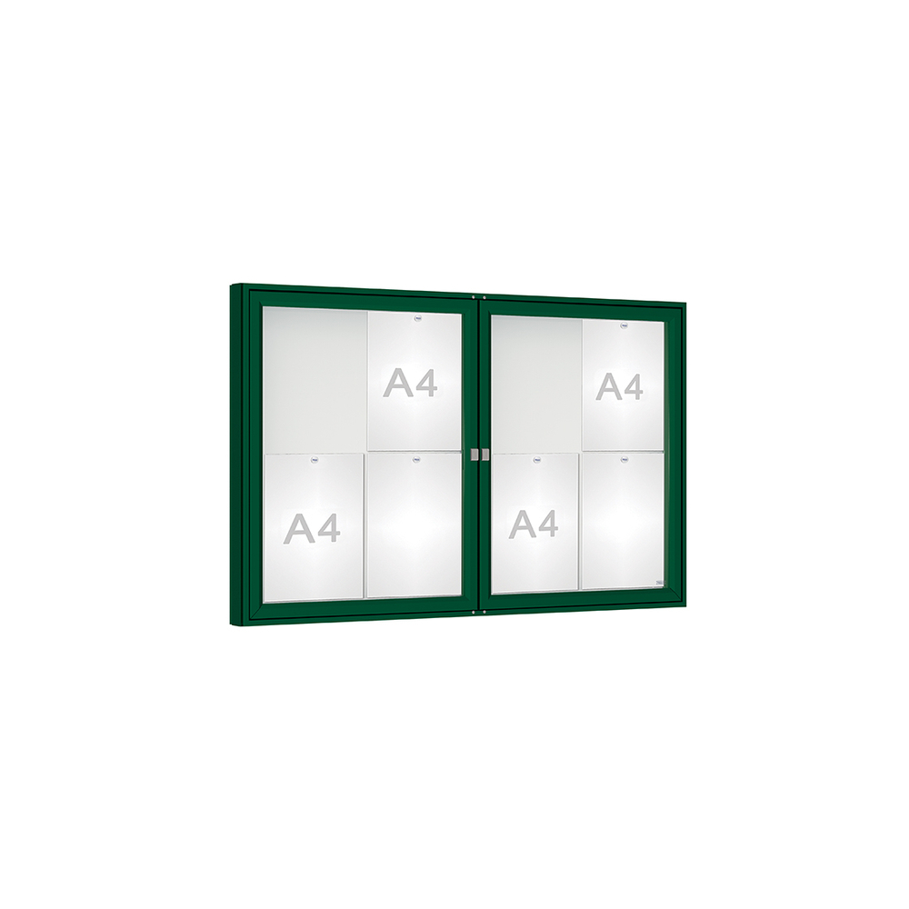 Vitrine 1000mm RAL6005 - Plexichocs - 8 A4 - 750x1200mm - PROCITY - 414020.6005