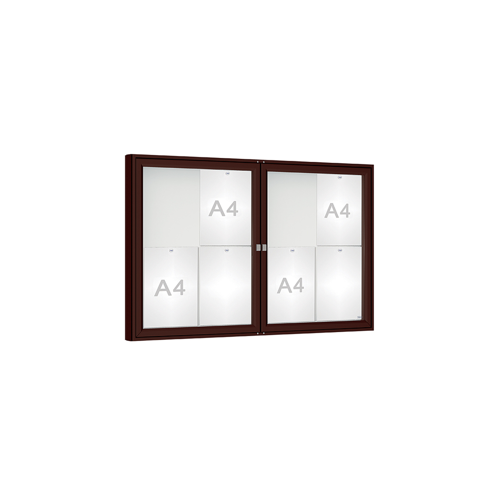 Vitrine 1000mm RAL8017 - Plexichocs - 8 A4 - 750x1200mm - PROCITY - 414020.8017