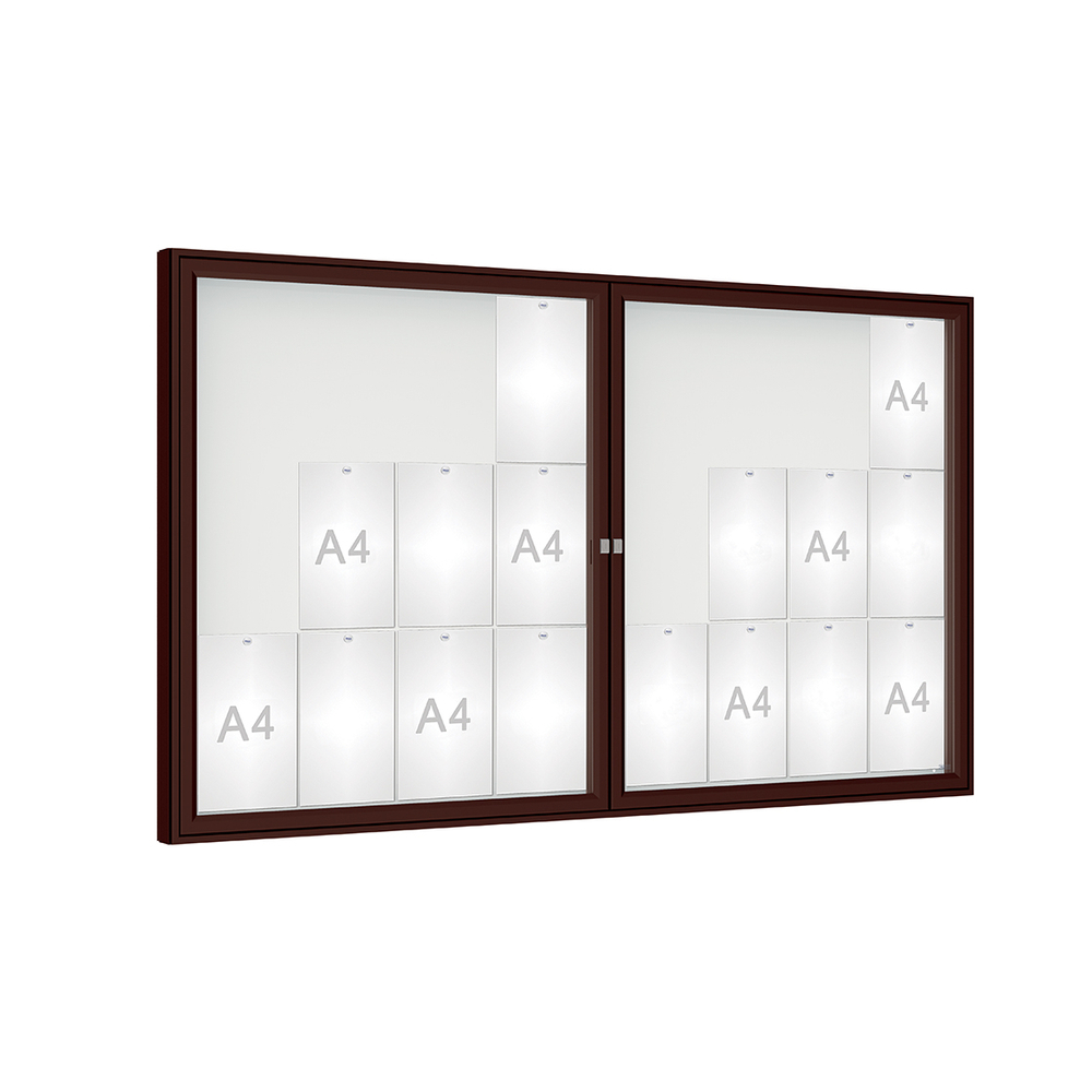 Vitrine 1000mm RAL8017 - Plexichocs - 24 A4 - 1050x1800mm - PROCITY - 414021.8017