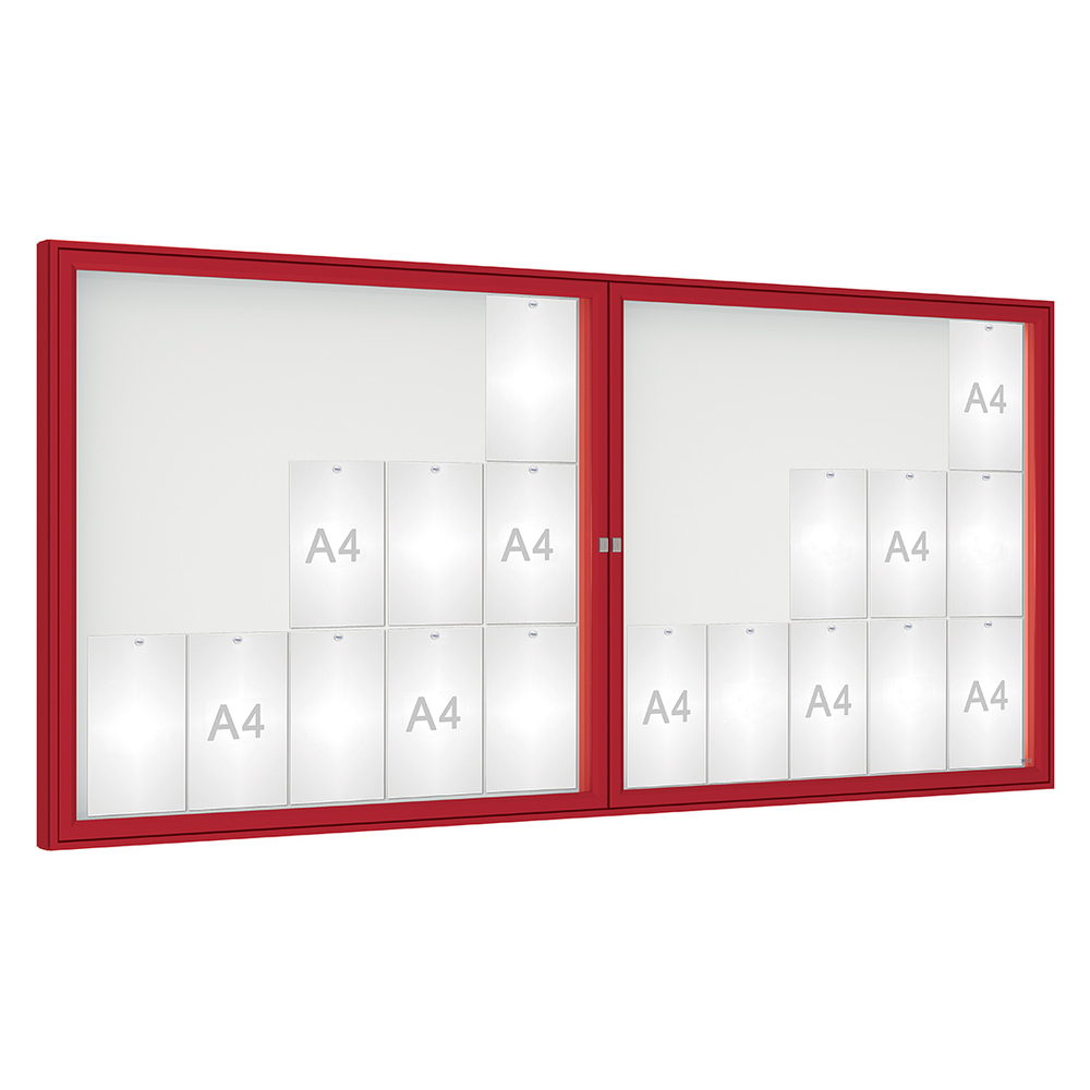 Vitrine 1000mm RAL3004 - Plexichocs - 30 A4 - 1050x2250mm - PROCITY - 414022.3004
