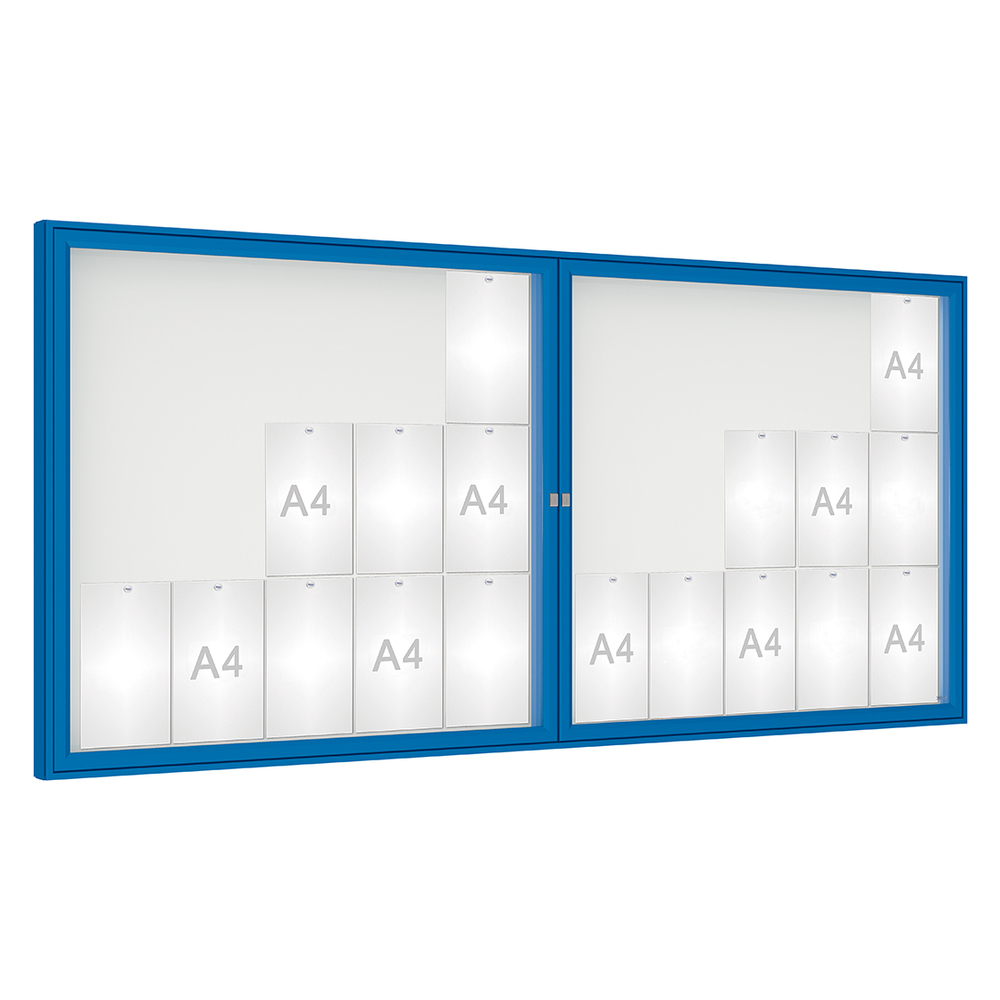 Vitrine 1000mm RAL5010 - Plexichocs - 30 A4 - 1050x2250mm - PROCITY - 414022.5010