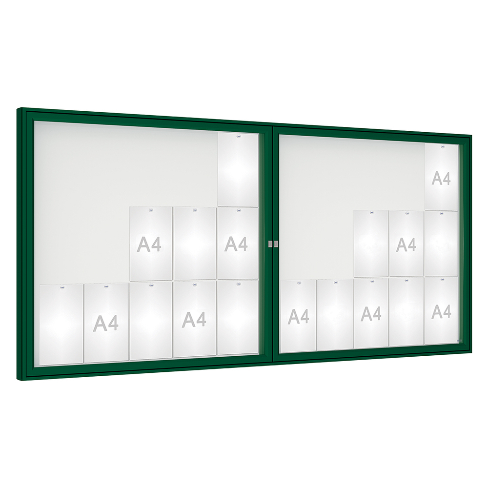 Vitrine 1000mm RAL6005 - Plexichocs - 30 A4 - 1050x2250mm - PROCITY - 414022.6005