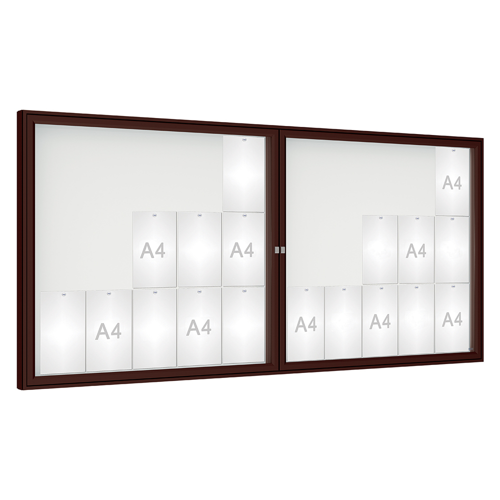 Vitrine 1000mm RAL8017 - Plexichocs - 30 A4 - 1050x2250mm - PROCITY - 414022.8017