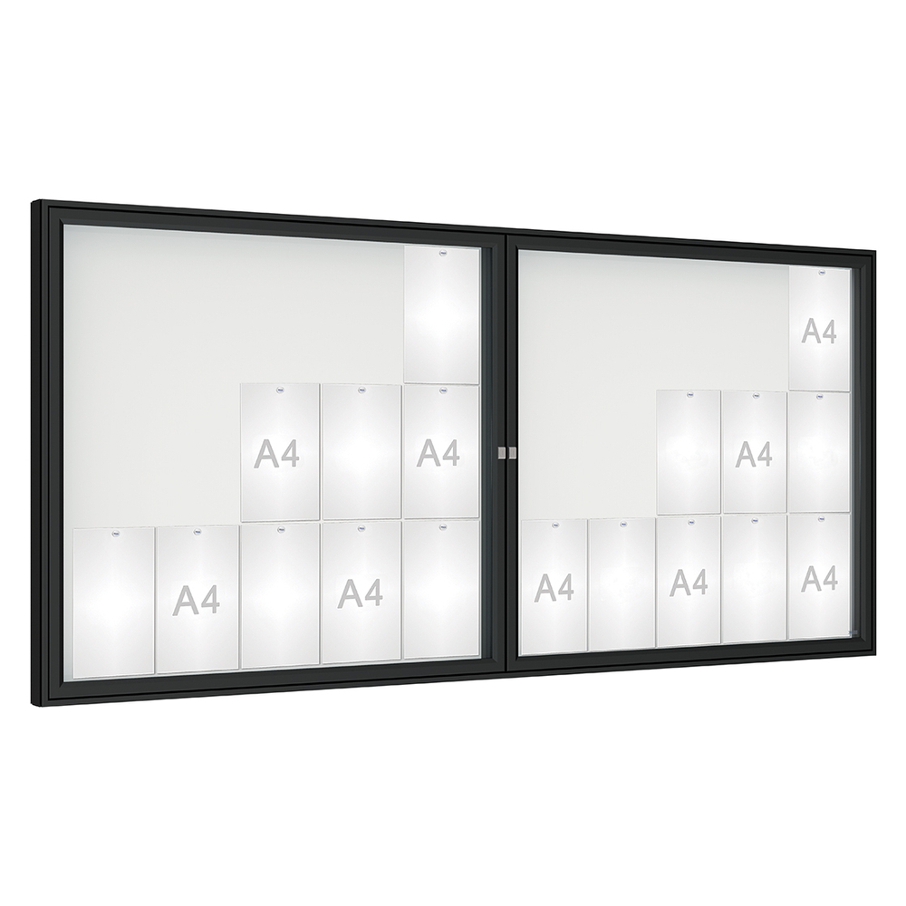 Vitrine 1000mm RAL9005 - Plexichocs - 30 A4 - 1050x2250mm - PROCITY - 414022.9005