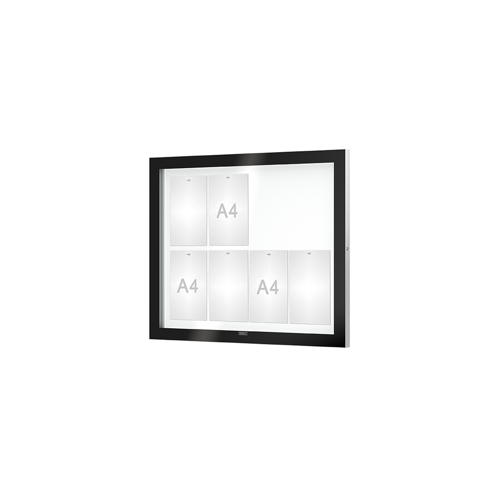 Vitrine Edge ép 54mm Sans bandeau-titre - 8 A4 - 800x950mm - PROCITY - 500103