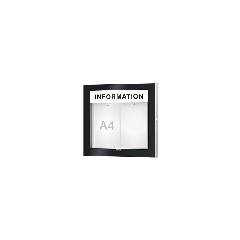 Vitrine Edge ép 54mm Bandeau-titre - 2 A4 - 465x530mm - PROCITY - 500110