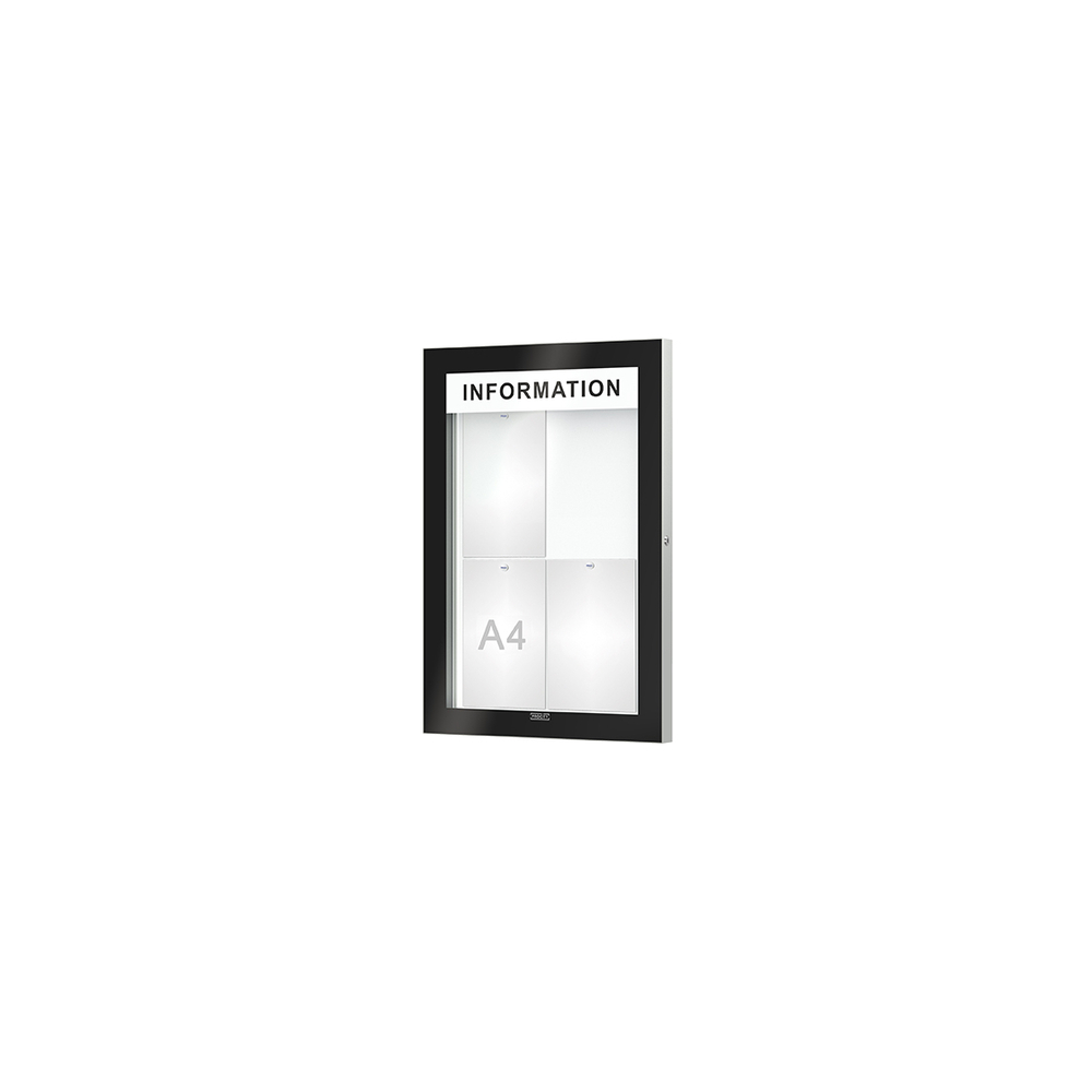 Vitrine Edge ép 54mm Bandeau-titre - 4 A4 - 760x530mm - PROCITY - 500111