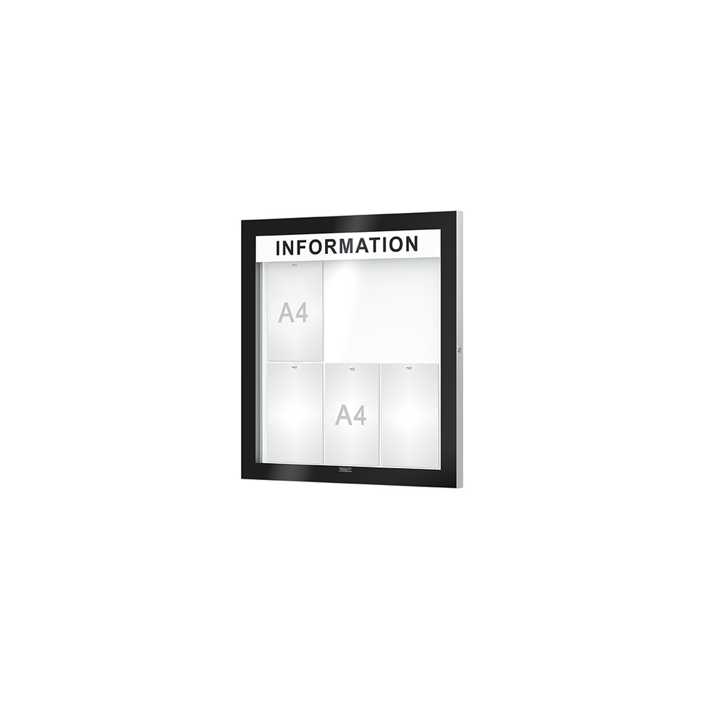 Vitrine Edge ép 54mm Bandeau-titre - 6 A4 - 800x740mm - PROCITY - 500112