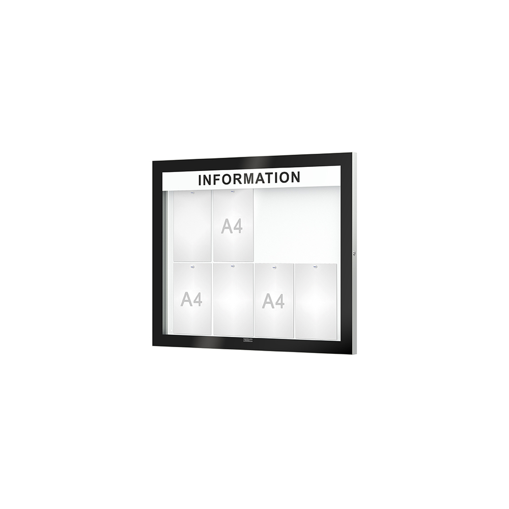 Vitrine Edge ép 54mm Bandeau-titre - 8 A4 - 800x950mm - PROCITY - 500113