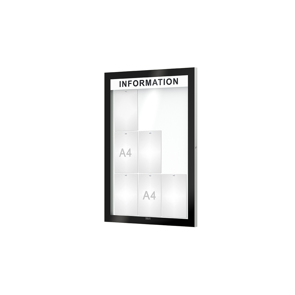 Vitrine Edge ép 54mm Bandeau-titre - 9 A4 - 1100x740mm - PROCITY - 500114