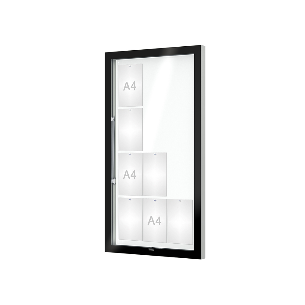 Vitrine Edge ép 80mm Sans bandeau-titre - 12 A4 - 1420x760mm - PROCITY - 501100