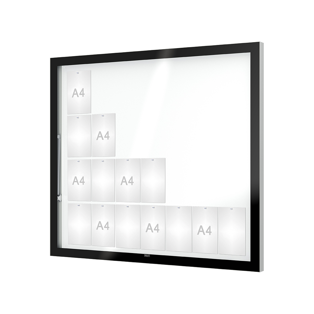 Vitrine Edge ép 80mm Sans bandeau-titre - 28 A4 - 1420x1600mm - PROCITY - 501103