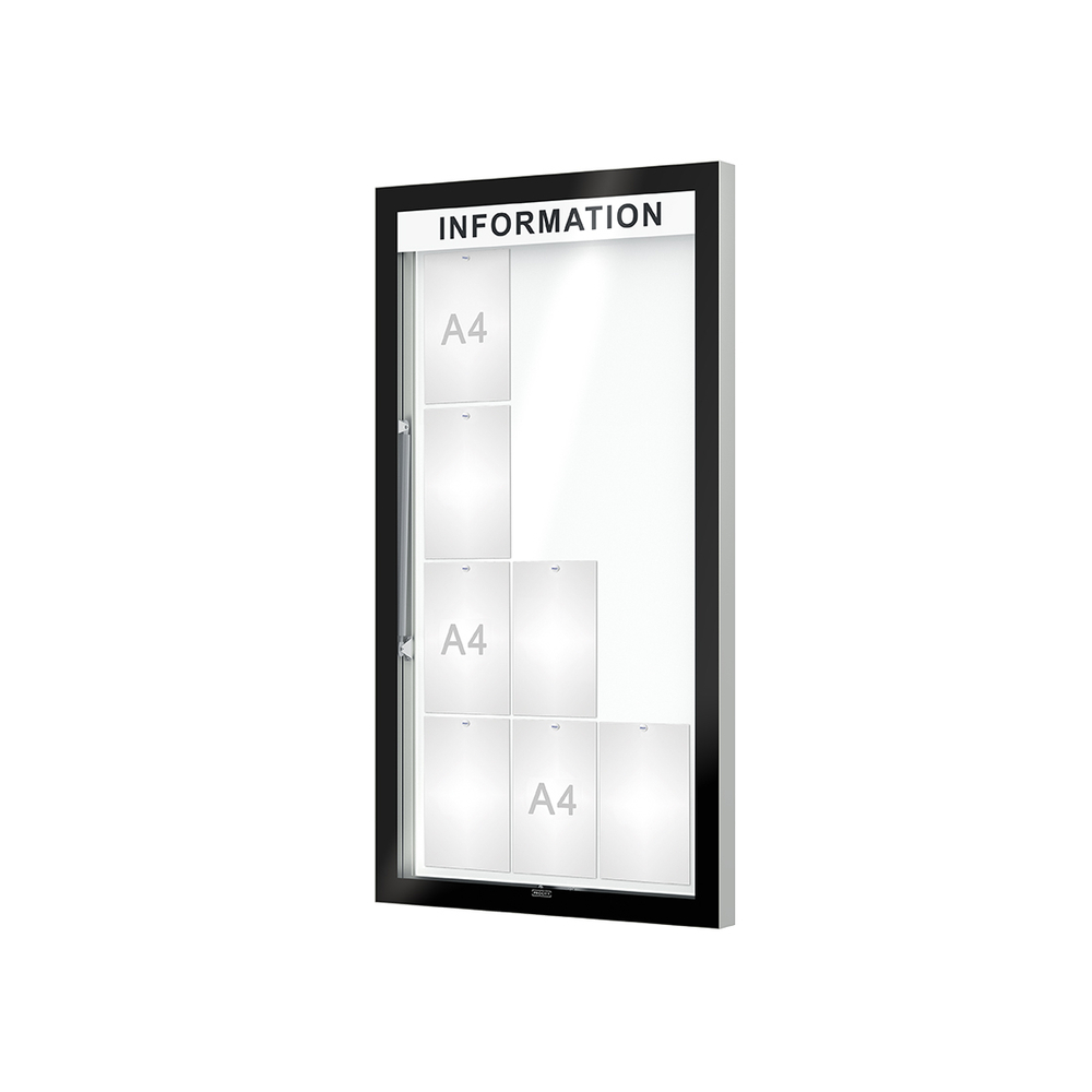 Vitrine Edge ép 80mm Bandeau-titre - 12 A4 - 1420x760mm - PROCITY - 501110