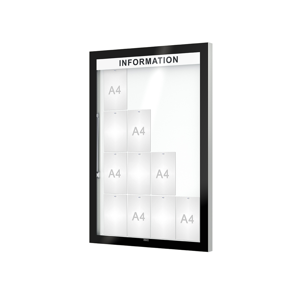 Vitrine Edge ép 80mm Bandeau-titre - 16 A4 - 1420x970mm - PROCITY - 501111
