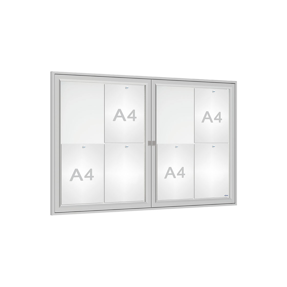 Vitrine Tradition Anodisé - 8 A4 - 750x1200mm - PROCITY - 505075.ANOD