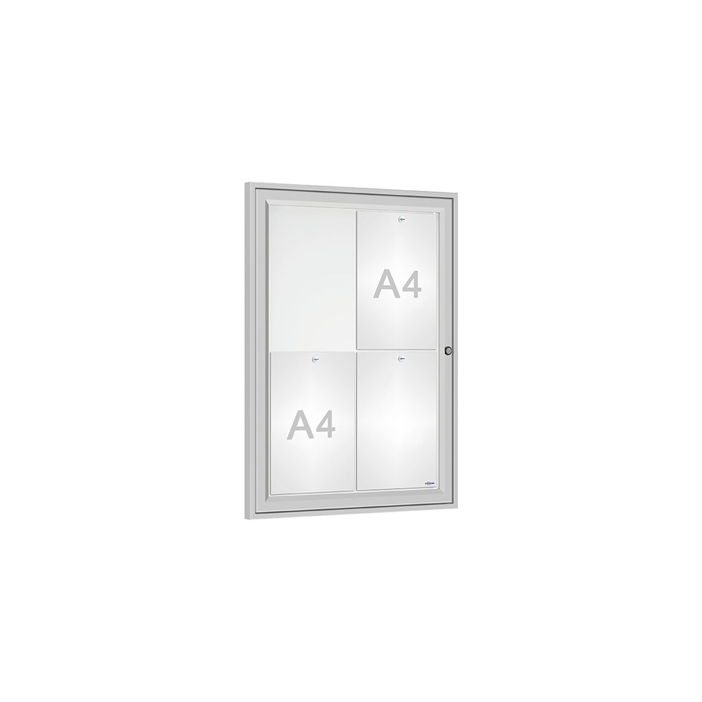 Vitrine Référence Anodisé - 4 A4 - 750x550mm - PROCITY - 505082.ANOD
