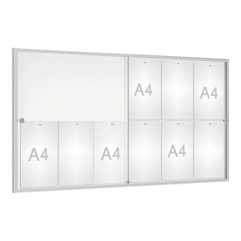 Vitrine coulissante  Référence Anodisé - 12 A4 - 750x1400mm - PROCITY - 505101