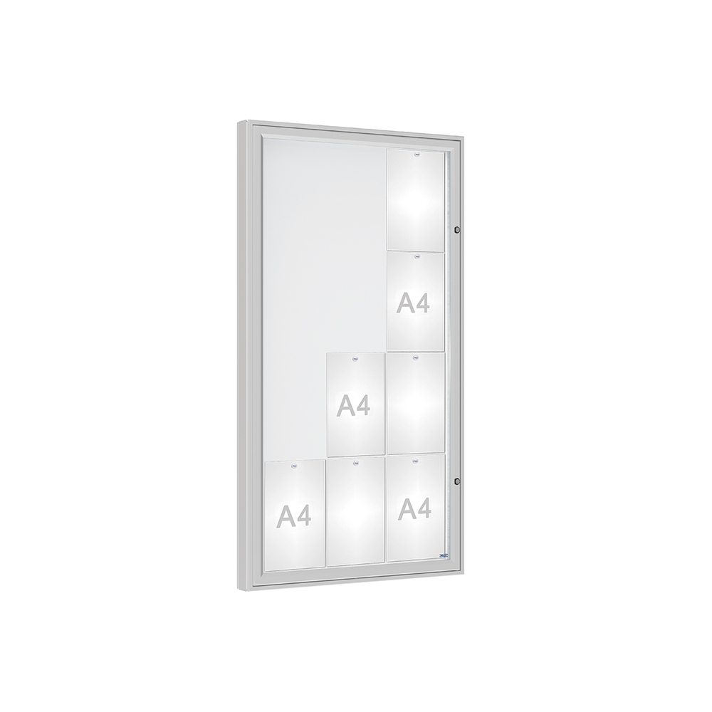 Vitrine 1000mm Anodisé - Verre sécurisé - 12 A4 - 1350x750mm - PROCITY - 507352.ANOD