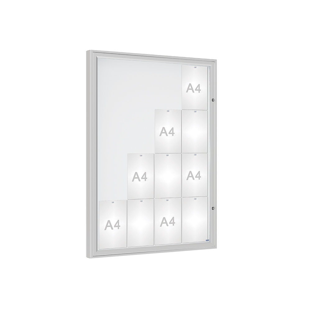 Vitrine 1000mm Anodisé - Verre sécurisé - 16 A4 - 1350x1000mm - PROCITY - 507353.ANOD