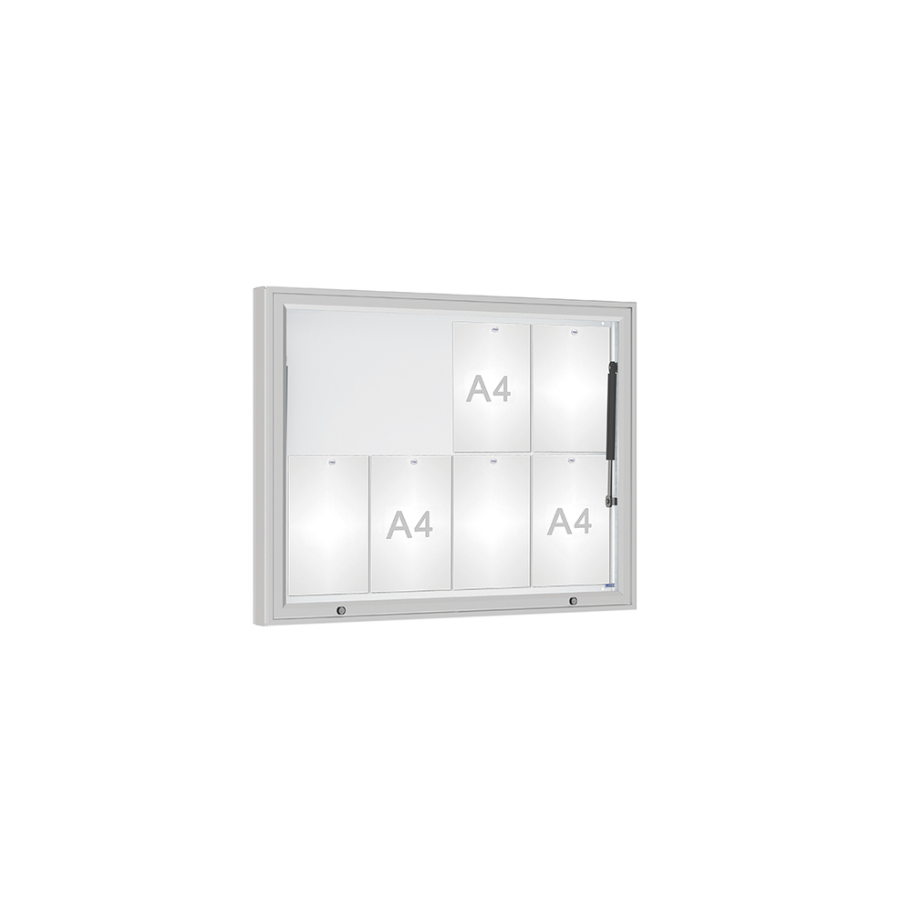 Vitrine 1000mm Anodisé - Verre sécurisé - 8 A4 - 750x1000mm - PROCITY - 507404.ANOD