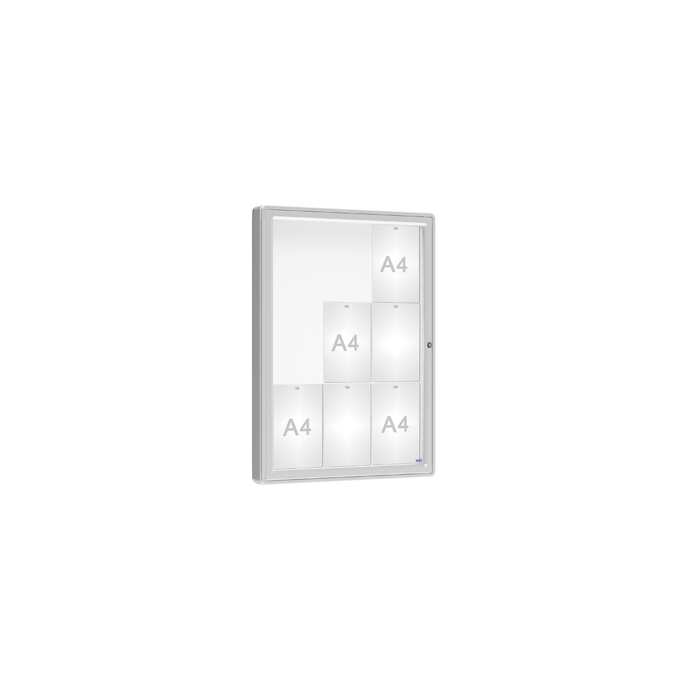 Vitrine 2000mm Anodisé - Verre sécurisé - 9 A4 - 1000x750mm - PROCITY - 510420.ANOD
