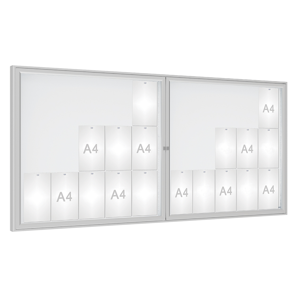 Vitrine 1000mm Anodisé - Plexichocs - 30 A4 - 1050x2250mm - PROCITY - 514022.ANOD
