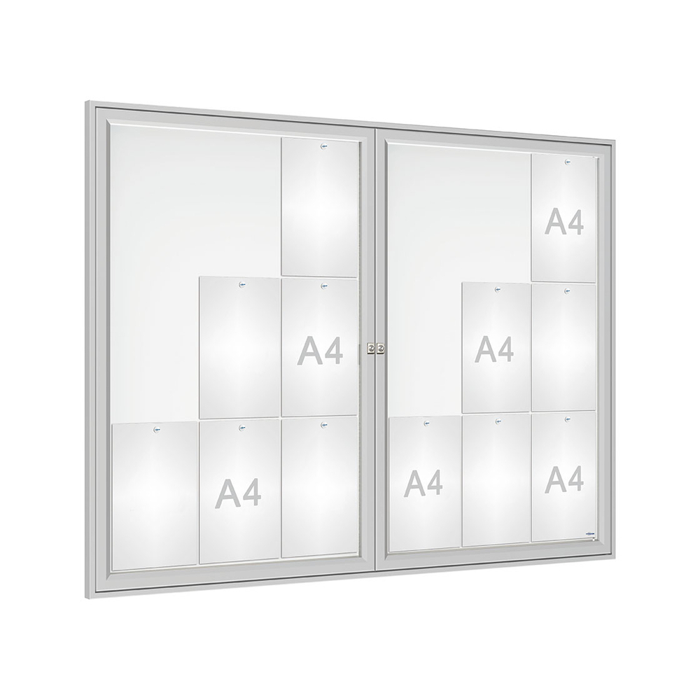 Vitrine Référence Anodisé - 18 A4 - 1050x1400mm - PROCITY - 515601.ANOD
