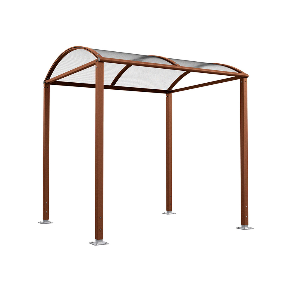Abri vélos Voûte M bardages polycarbonate Aspect Corten - Abri cycles initial - sans bardages - version LED intégré - PROCITY - 529040L.S025