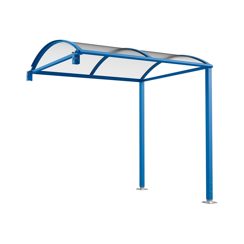 Abri vélos Voûte M bardages polycarbonate RAL5010 - Extention sans bardage - version LED intégré - PROCITY - 529041L.5010