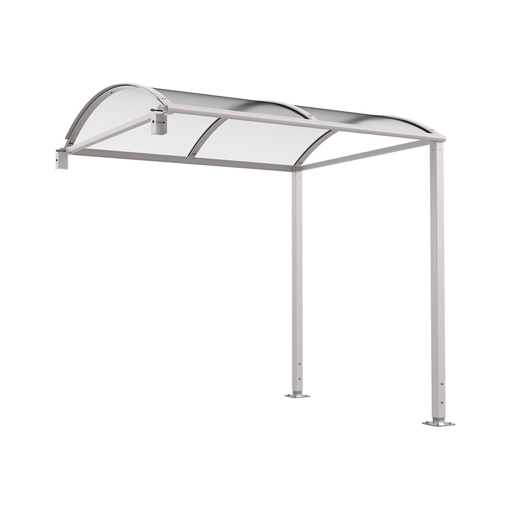 Abri vélos Voûte M bardages polycarbonate RAL7044 - Extention sans bardage - version LED intégré - PROCITY - 529041L.7044