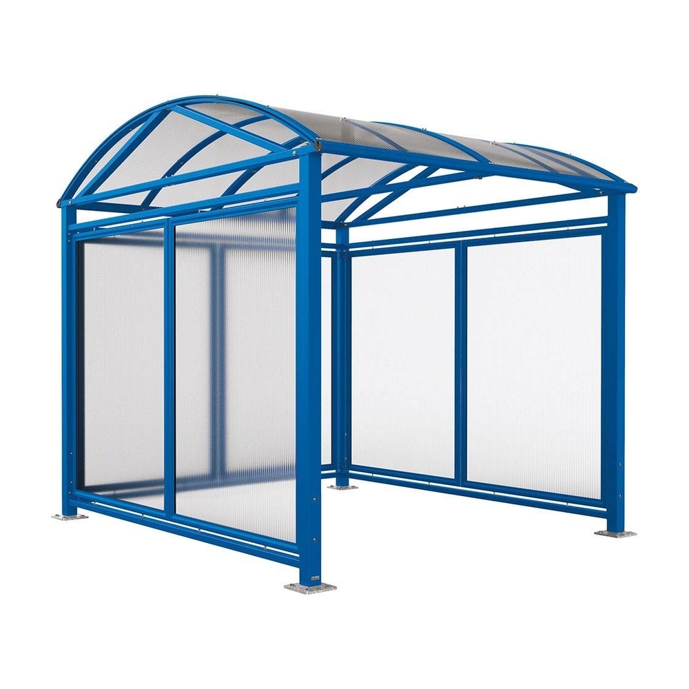 Abri vélos et motos Voûte L RAL5010 - Tout-en-un Abri initial + bardages latéraux et de fond - PROCITY - 529082.5010