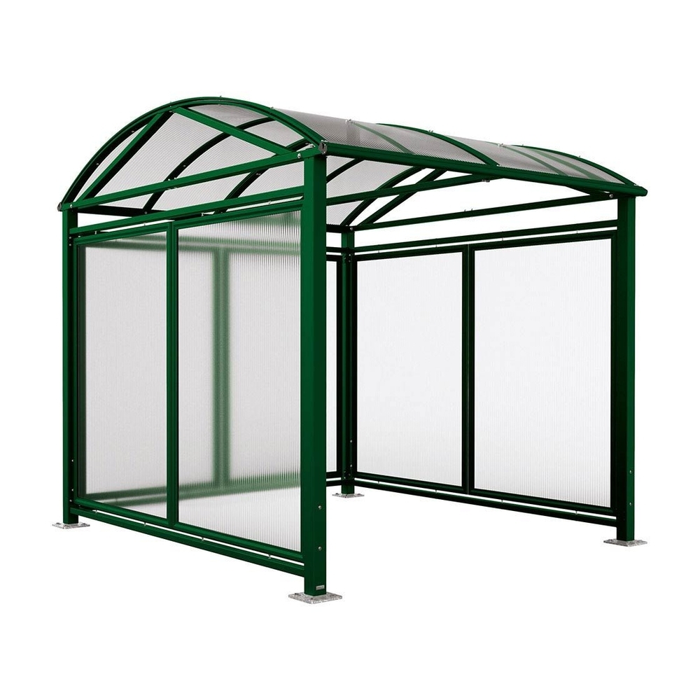 Abri vélos et motos Voûte L RAL6005 - Tout-en-un Abri initial + bardages latéraux et de fond - PROCITY - 529082.6005