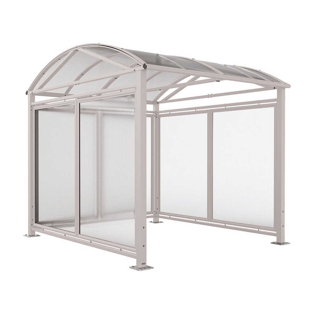 Abri vélos et motos Voûte L RAL7044 - Tout-en-un Abri initial + bardages latéraux et de fond - PROCITY - 529082.7044