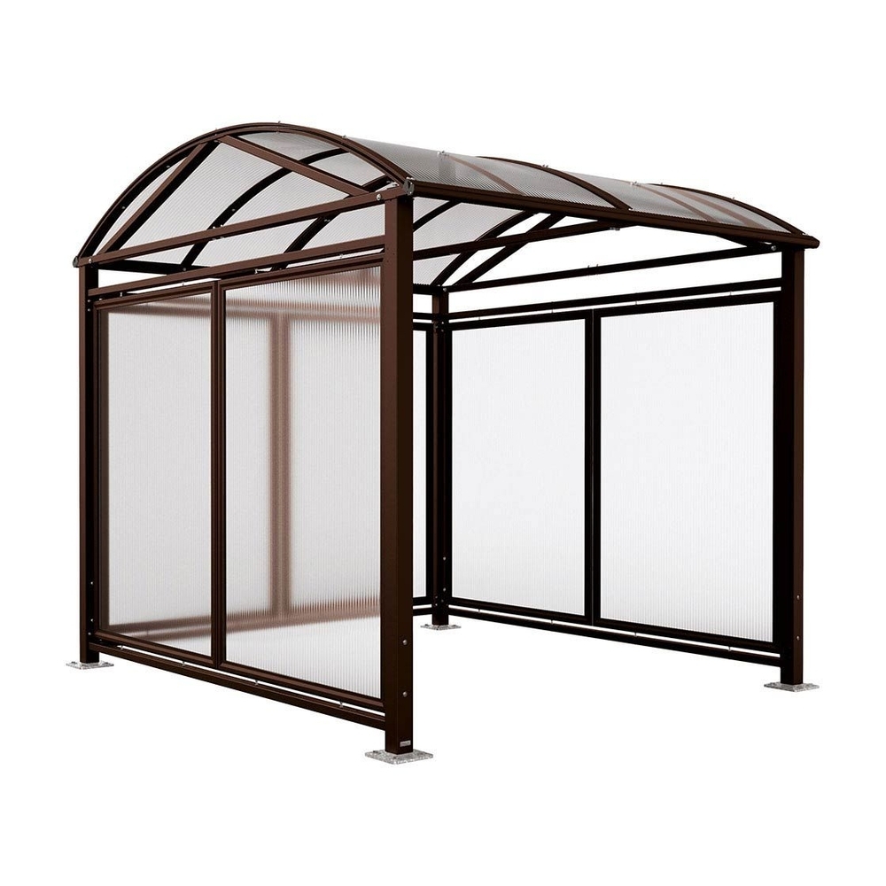 Abri vélos et motos Voûte L RAL8017 - Tout-en-un Abri initial + bardages latéraux et de fond - PROCITY - 529082.8017