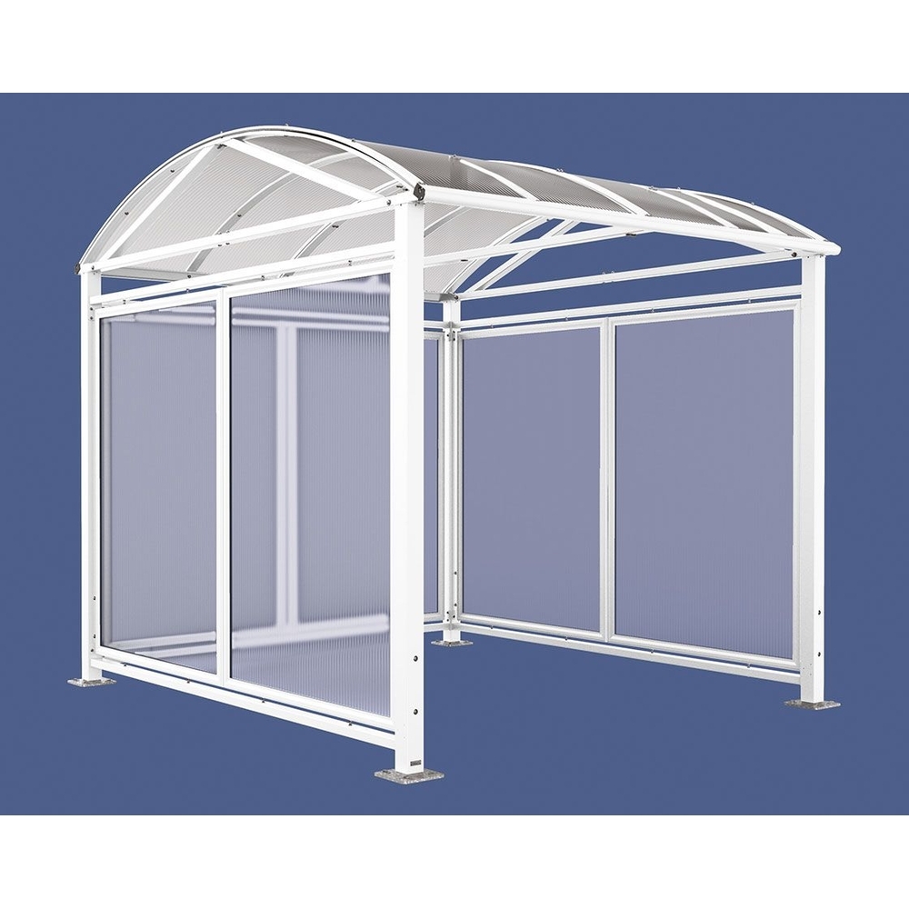 Abri vélos et motos Voûte L RAL9010 - Tout-en-un Abri initial + bardages latéraux et de fond - PROCITY - 529082.9010