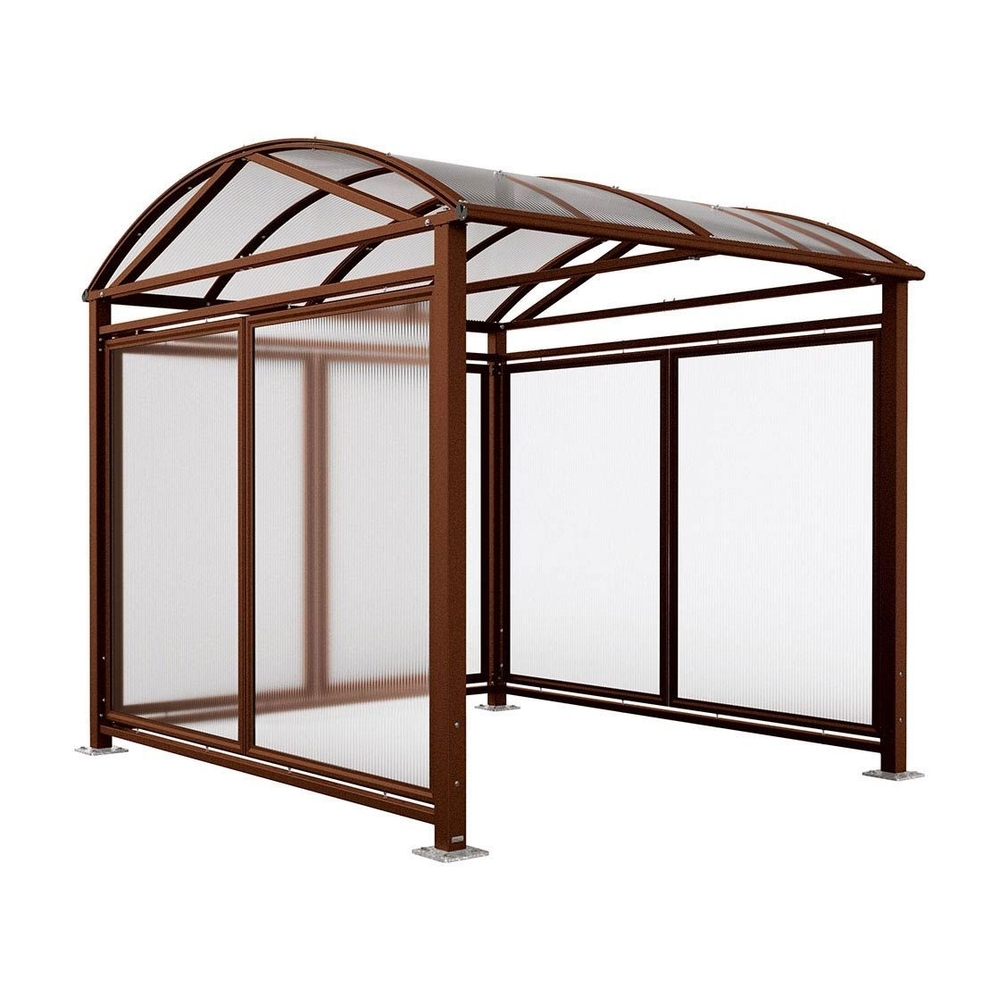 Abri vélos et motos Voûte L Aspect Corten - Tout-en-un Abri initial + bardages latéraux et de fond - PROCITY - 529082.S025