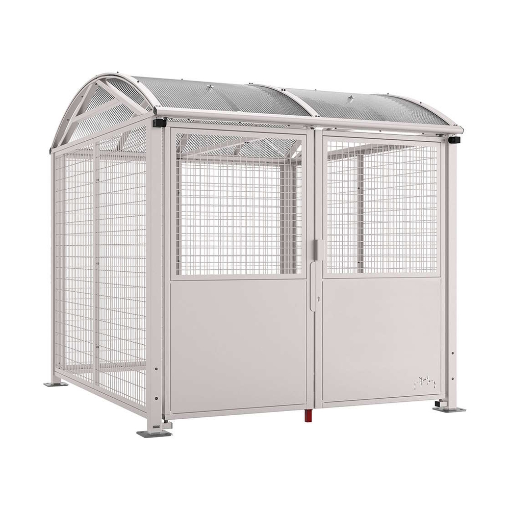 Abri vélos et motos Voûte sécurisé L RAL7044 - Initial bardages et porte - Grillage peint - Clé européenne - PROCITY - 529091.7044