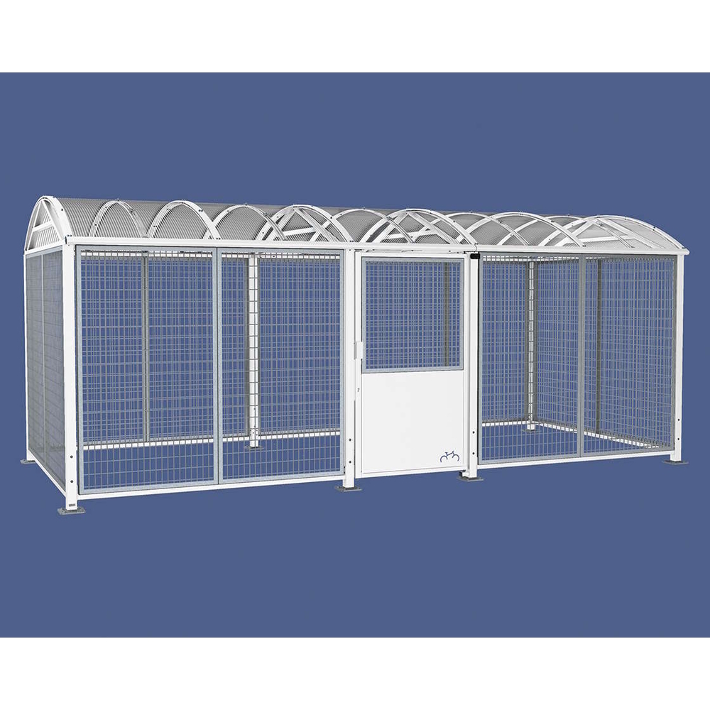 Abri vélos et motos Voûte sécurisé xRAL9010 - Grillage en galva - Clé européenne - PROCITY - 529095.9010