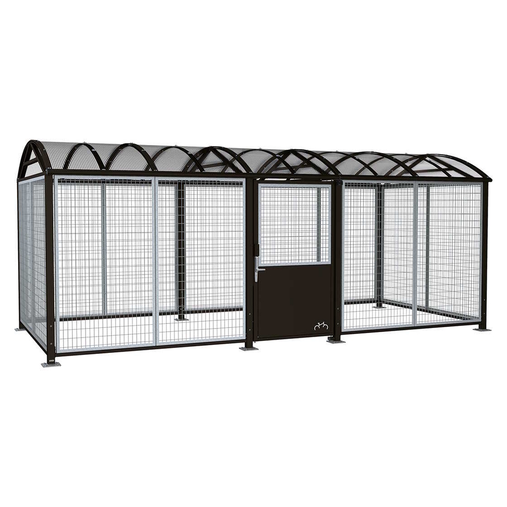 Abri vélos et motos Voûte sécurisé xRAL9005 - Grillage en galva - Digicode - PROCITY - 529095D.9005