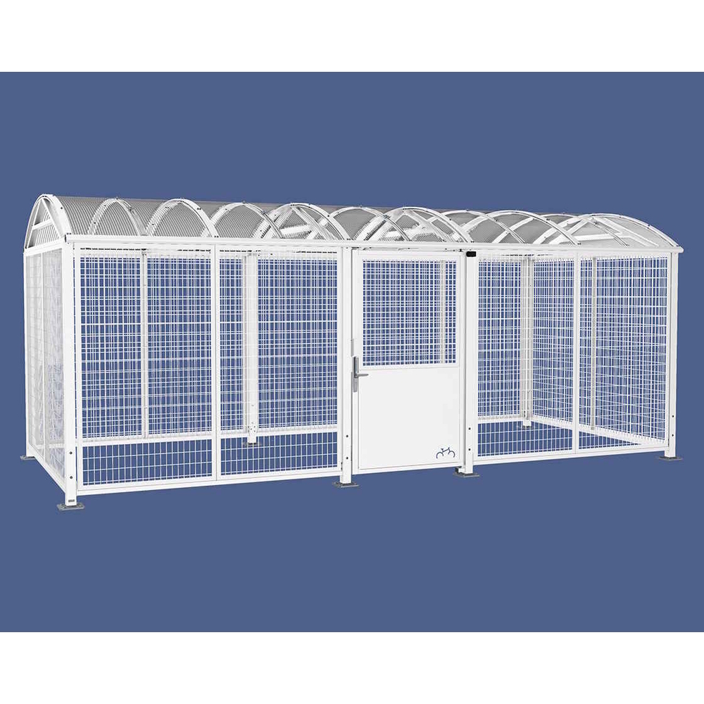 Abri vélos et motos Voûte sécurisé xRAL9010 - Grillage peint - Digicode - PROCITY - 529096D.9010