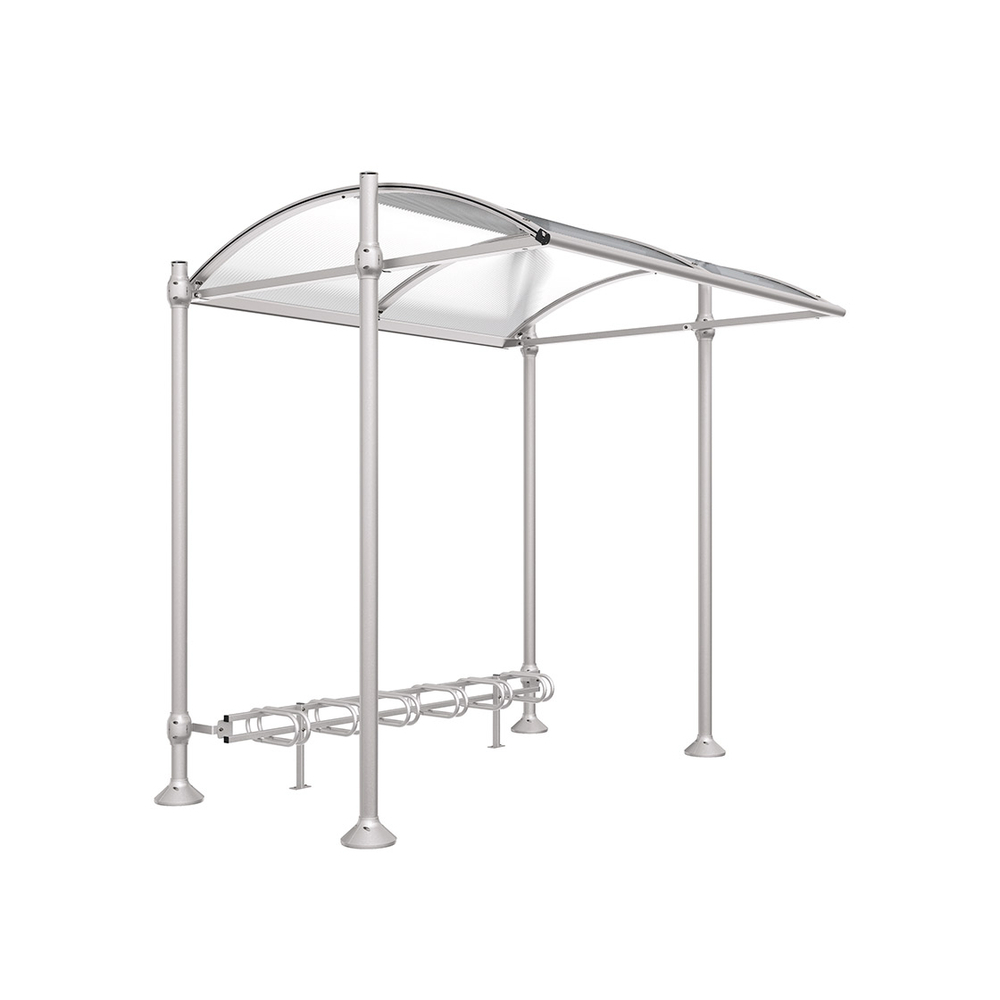 Abri vélos Province Inox brossé RAL7044 - Abri cycles initial - sans bardage - PROCITY - 529125.7044