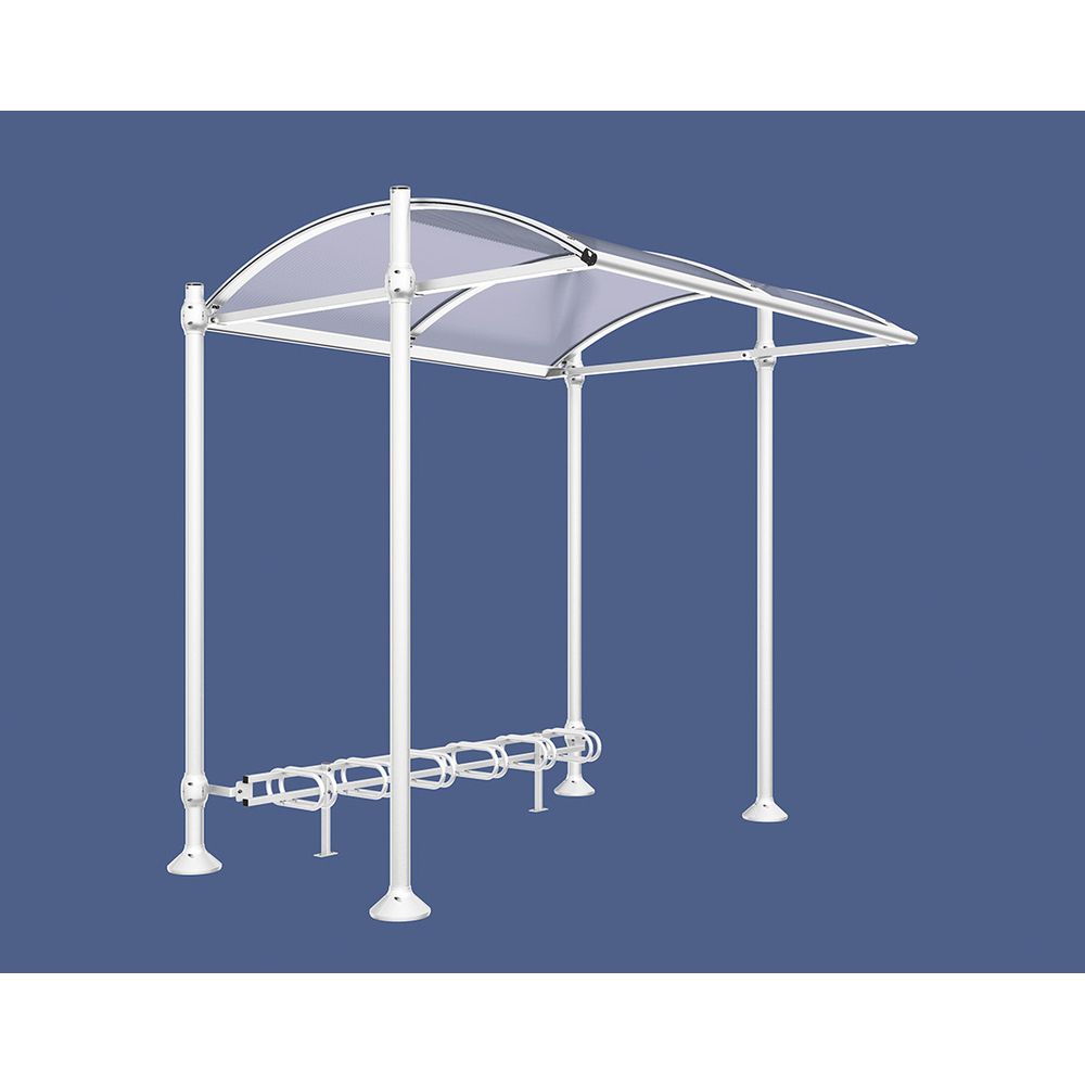 Abri vélos Province Inox brossé RAL9010 - Abri cycles initial - sans bardage - PROCITY - 529125.9010